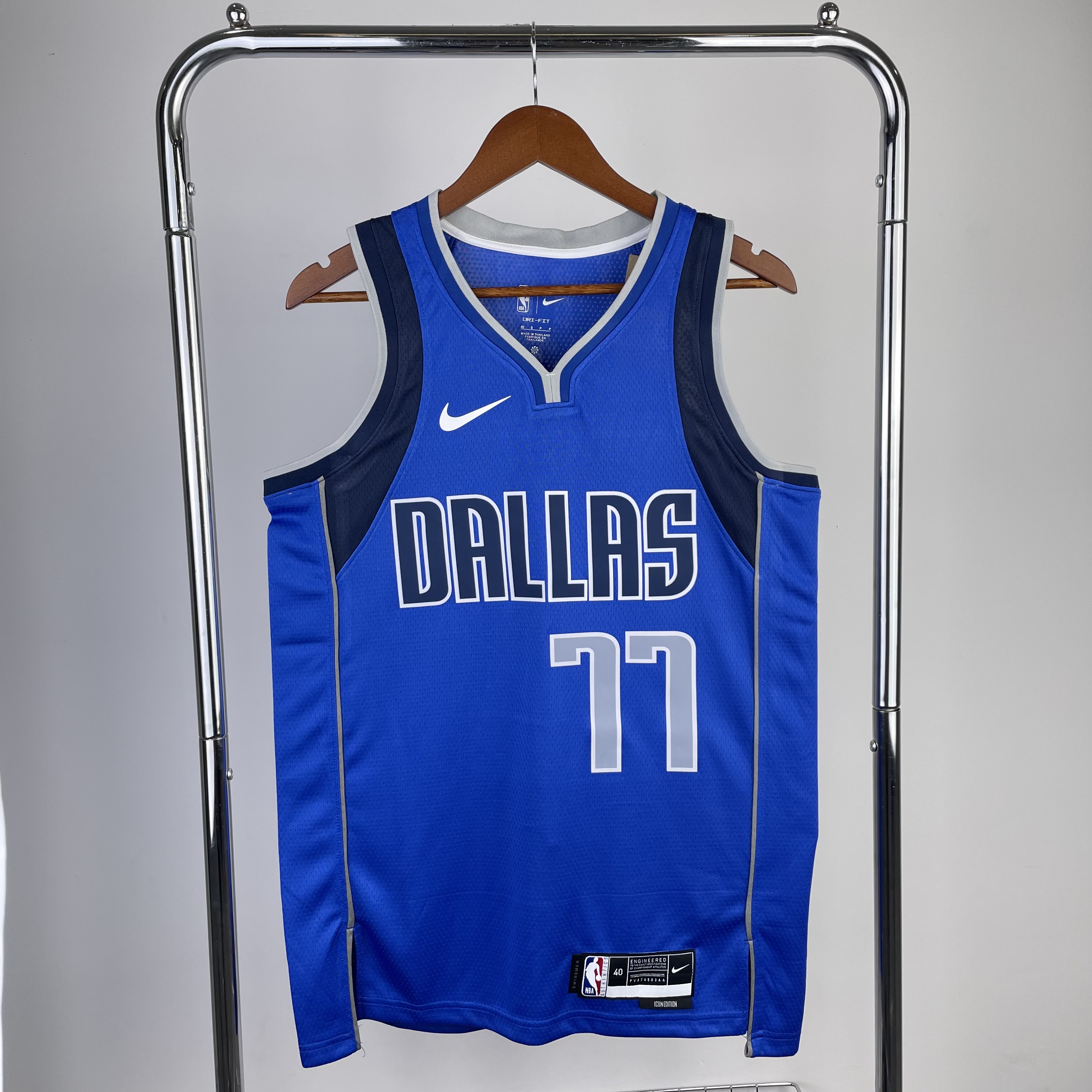 Men Dallas Mavericks 77 Luka Doncic Blue Season Nike 2023 NBA Jersey